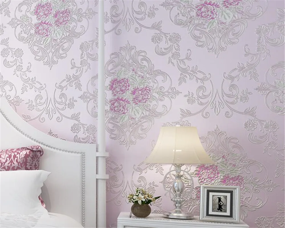 Обои с тиснением розовые желтые светло голубые современные украшения для