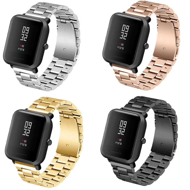 Ремешок из нержавеющей стали для смарт-часов Xiaomi Huami Amazfit универсальный