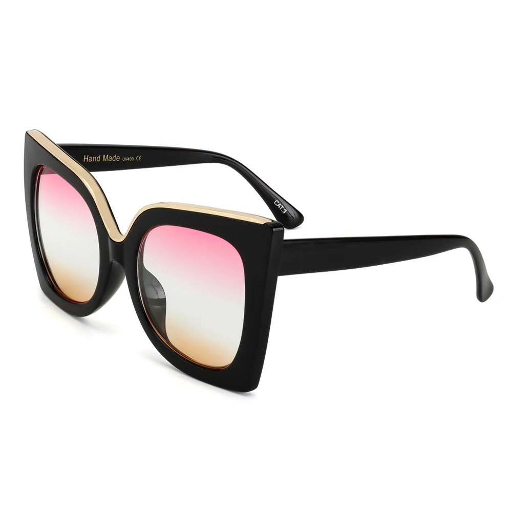 C6-Black-Pink Королевские женские солнцезащитные очки для девушек, новейшие винтажные градиентные линзы, ацетатная оправа, фирменный дизайн, солнцезащитные очки для женщин и мужчин, Oculos UV400 SS668 - Цвет линз: C6-Black-Pink