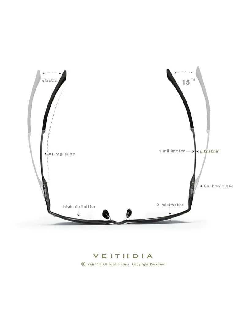VEITHDIA унисекс Ретро брендовые солнцезащитные очки поляризованные винтажные алюминиевые магниевые очки Аксессуары Солнцезащитные очки для мужчин и женщин 6631