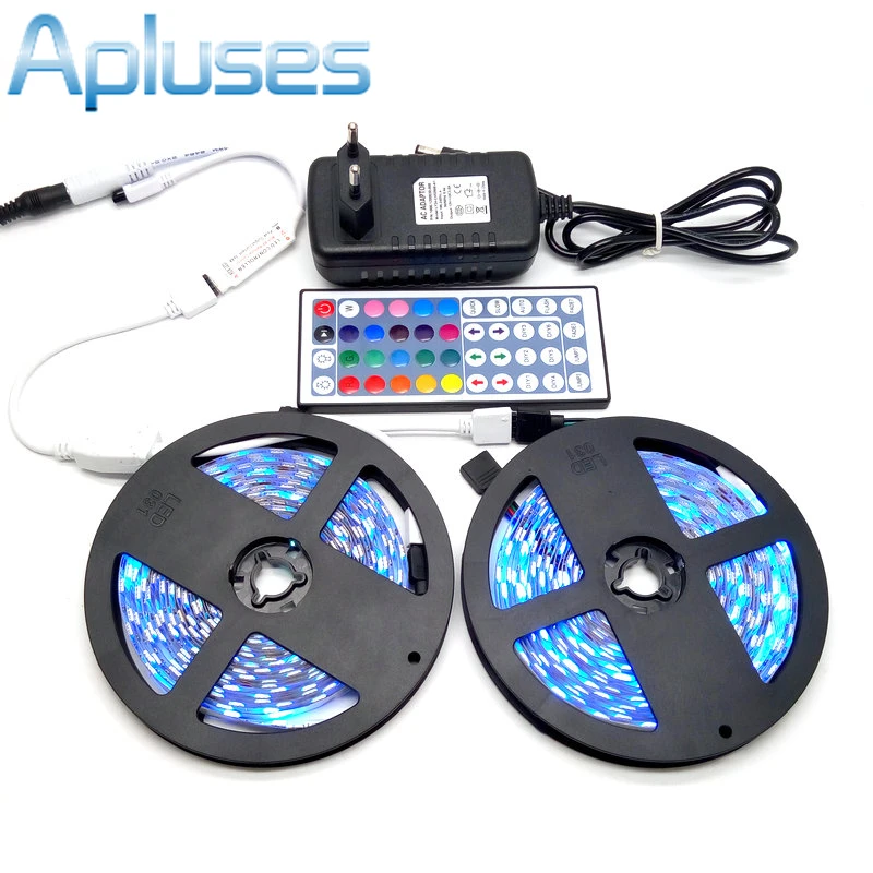 10 м набор светодиодных лент SMD 5050 RGB 600LED гибкая лента для украшения дома освещение