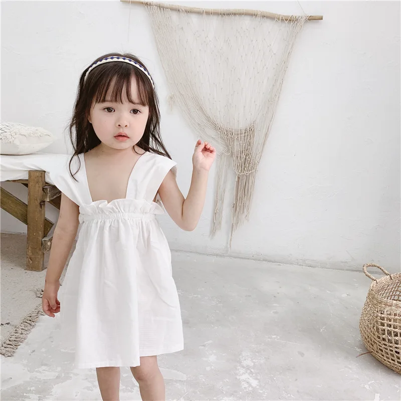 Новинка платье для маленьких девочек однотонные платья с оборками одежда из