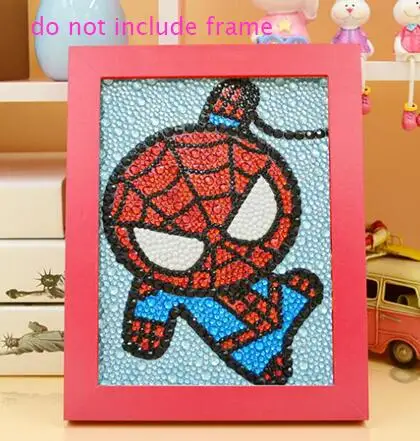 spidernman no frame Халк 5D Diy бриллиант картина мультфильм Мстители герой 3 размера Сияющие Стразы бриллианты живопись 15x20 см дети ручной работы - Цвет: spidernman no frame