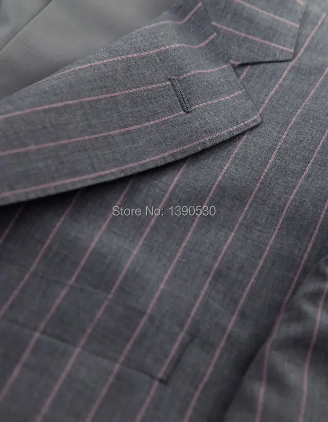 Горячая Распродажа 2015 100% шерсть изготовленный на заказ Серый с розовой полосой