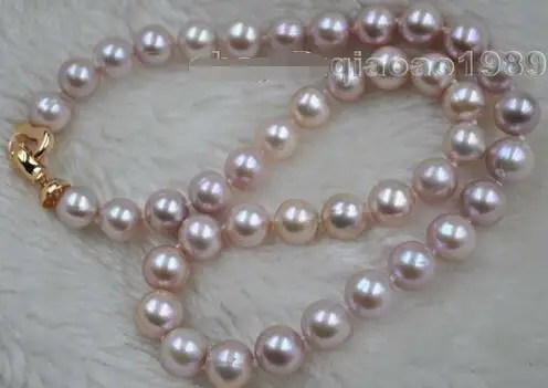 

Aa 45 cm long 9.5 - 10 mm purple freshwater pearls necklace>>> women jewerly Free shipping