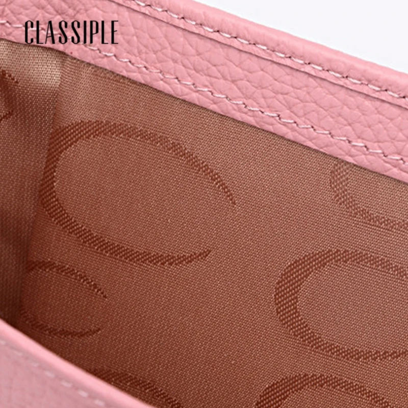 100% женский кошелек из натуральной кожи с держателем для карт короткий розовый