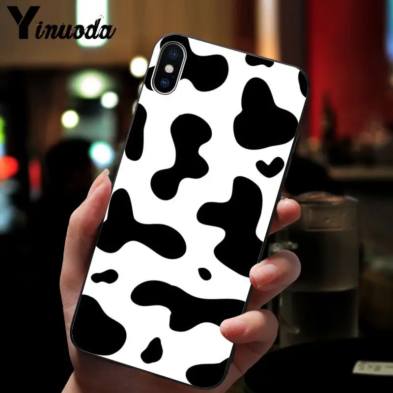 A15 Yinuoda корова узор новое поступление черный сотовый Чехол для телефона для iPhone X XS MAX 6 6S 7 7plus 8 8Plus 5 5S XR - Цвет: A15