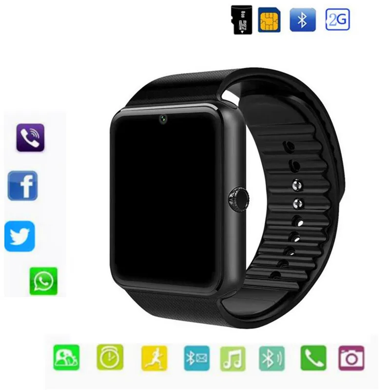 Bluetooth GT08 Смарт-часы Поддержка 2G SIM Max 8G TF карта камера для Android apple ios Детские Женские