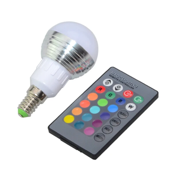 

110V 220V 85-265V E27 E14 RGB LED bulb 16 Color Magic LED Night Light Lamp Dimmable Stage Light / 24key Remote Control holiday