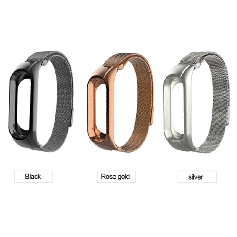 Сменный ремешок на запястье для Xiaomi Band 3 из магнитно поглощающей стали с двойной