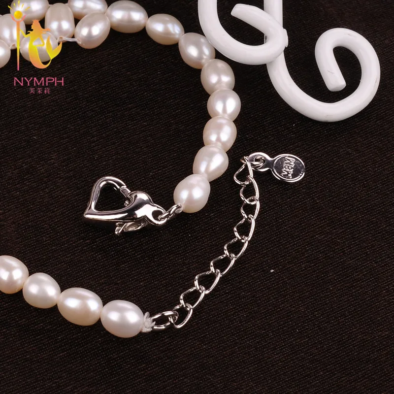 [NYMPH] жемчужные украшения браслеты для женщин натуральная пресная вода новый