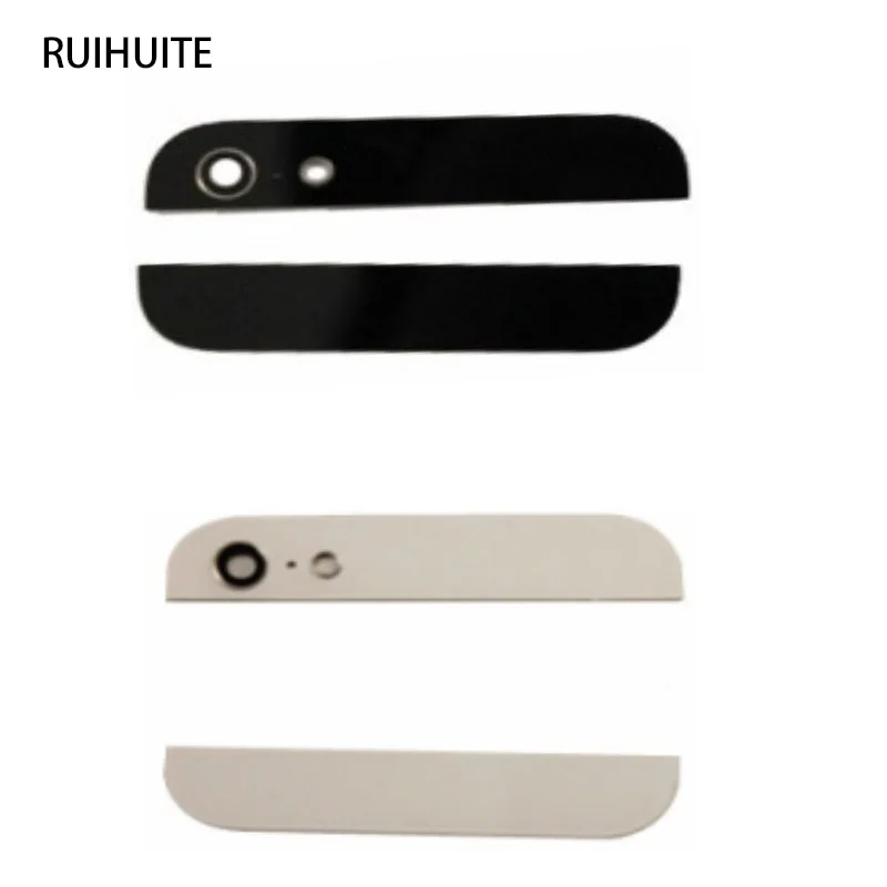 Новая задняя Верхняя Нижняя стеклянная крышка объектива RUIHUITE для iPhone5 5G с +