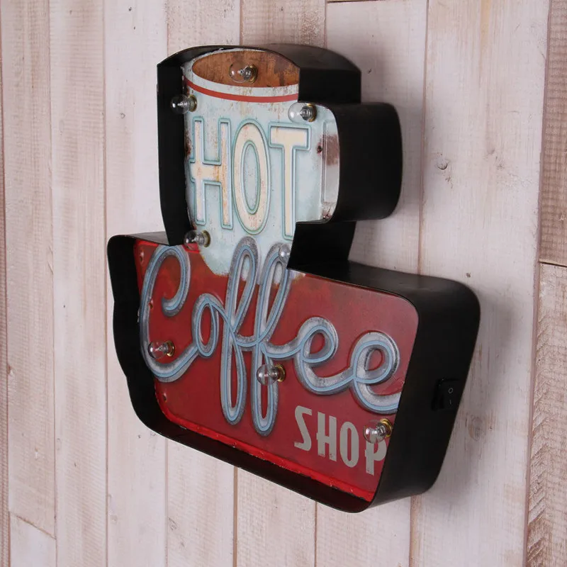 2017 винтажная неоновая вывеска декоративная живопись светодиодные металлические