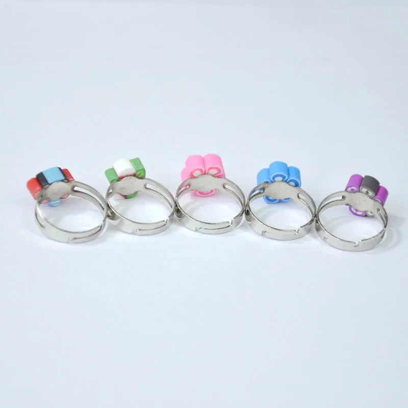 100 шт. милое мягкое клеевое кольцо с цветами для девочек детские ювелирные