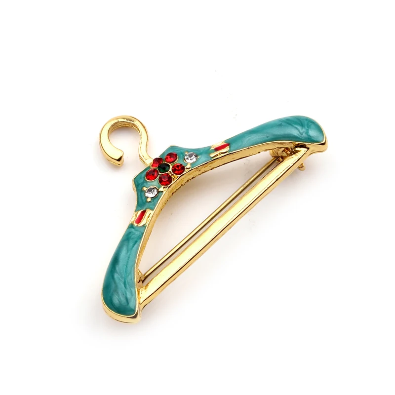 Синяя брошь-вешалка с красным кристаллом брошь в виде цветка эмалированные
