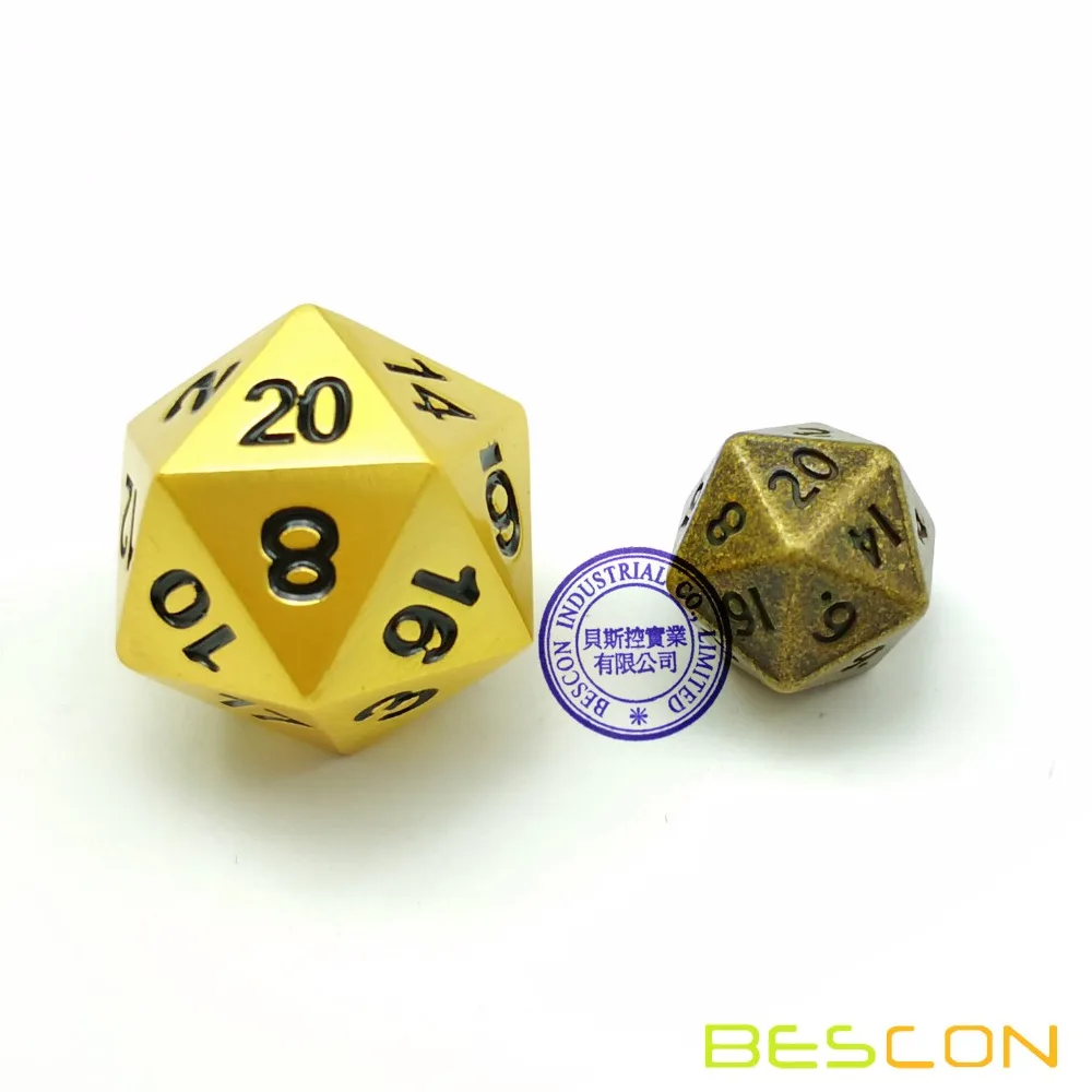 Bescon 10 мм Мини твердые металлические игральные кости старинная латунь мини
