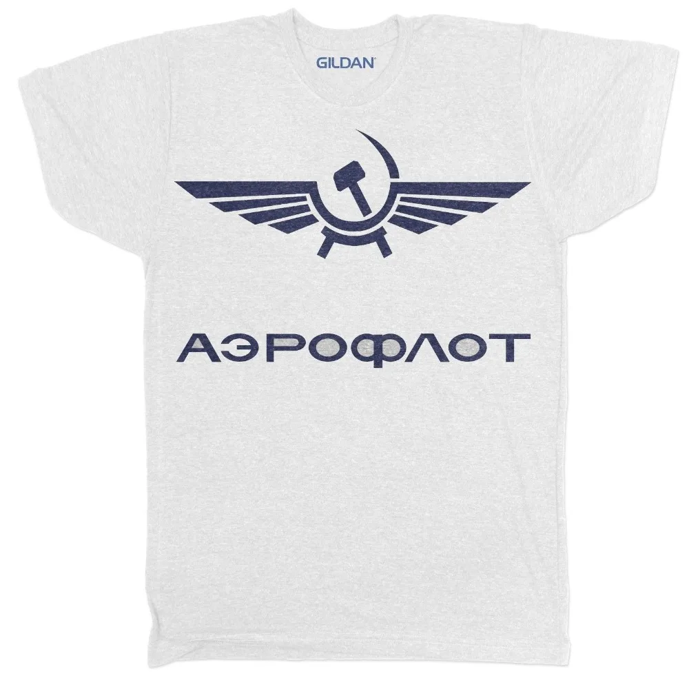 

Aeroflot Russian Airline Ussr Soviet Plane Retro Mens Film Movie T Shirt 2019 Fashion Fashion Men Printed T Shirts Custom Shirt