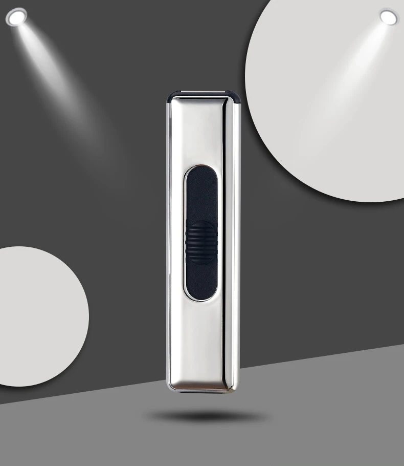 Tunsten турбо USB Зажигалка для сигарет курить тонкий размер с Usb зарядкой Электрический подарок для друга - Цвет: silver