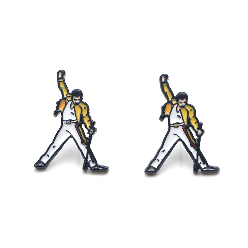 P3591 Dongmanli Freddie Mercury серьги гвоздики для женщин Эмаль Нержавеющая сталь пирсинг ювелирные изделия из Кореи для девушек