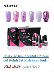 CLAVUZ 4 шт./лот 8 мл Лак DIY набор УФ-гель для ногтей набор счастливый замочить Полупостоянный Гибридный эмалевый лак наборы подарочных коробок