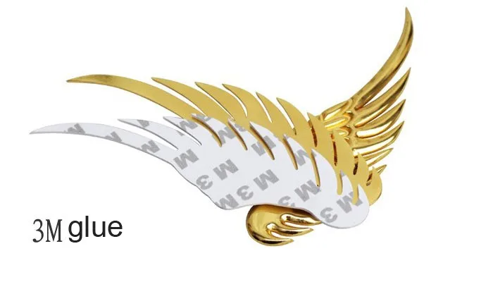 3D объемная Металлическая Автомобильная наклейка из сплава s Angel Hawk Wings эмблема значок наклейка с логотипом автомобиля Золотой Серебряный цвет опционально 1 пара