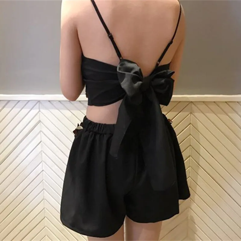 Сексуальный комплект из двух предметов лето 2018 женский костюм с шортами стиле со