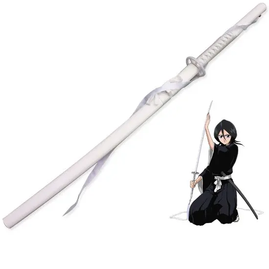 As Photo BLEACH Rukia Kuchiki Sode No Shirayuki белый деревянный Катана Меч оружие реквизит для рождественских Год Вечерние - Цвет: As Photo