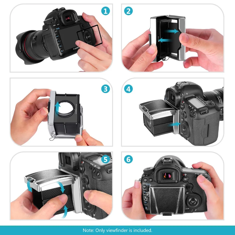 Neewer Универсальный видоискатель камеры, многократное увеличение для Sony A7II / RX100 / A9 / RX1, Canon 6D Mark II / 7D Mark II, Nikon D5 / D8