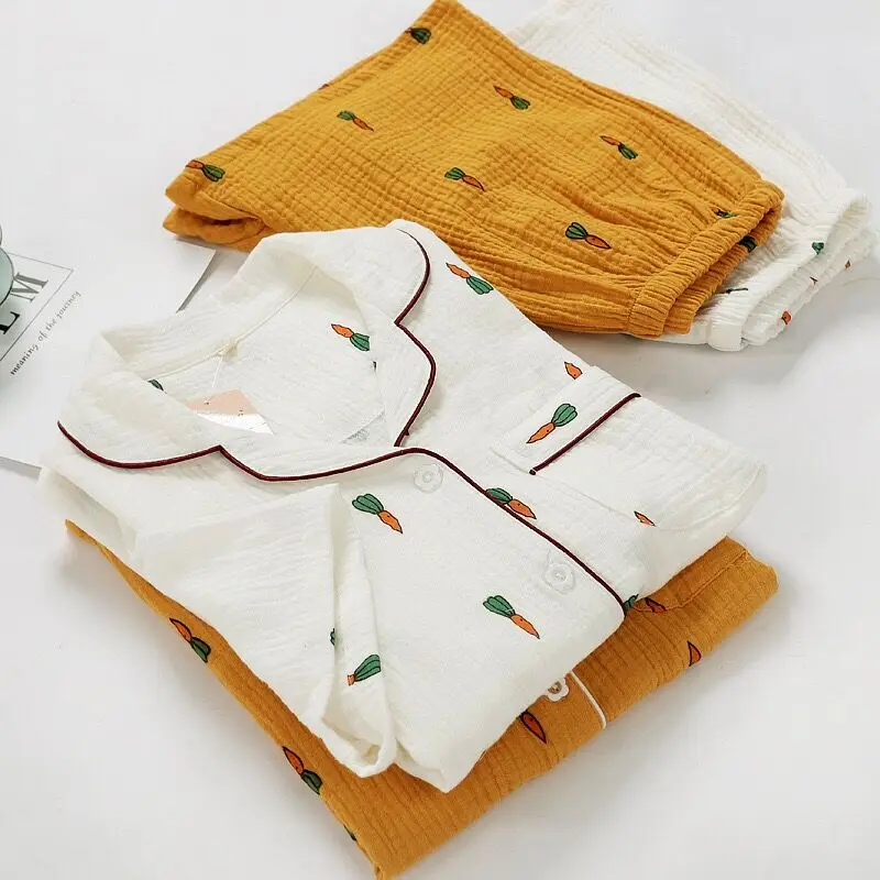 Новинка летняя стильная пижама из хлопка и Марли шорты с коротким рукавом Пижама