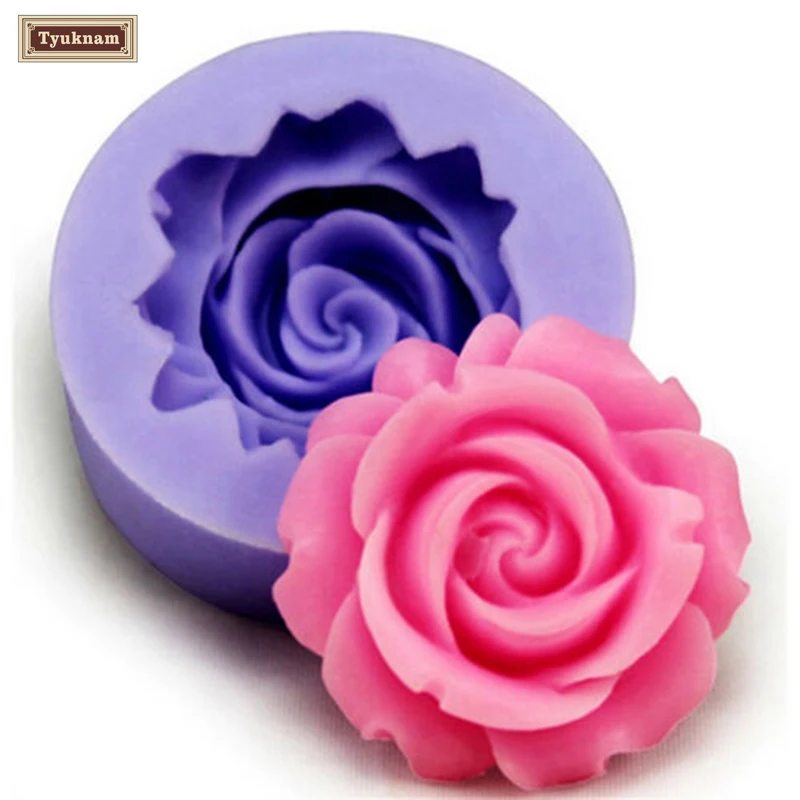 Розы выпечки торта резак 3D кремния форме формы мыло украшения инструмент