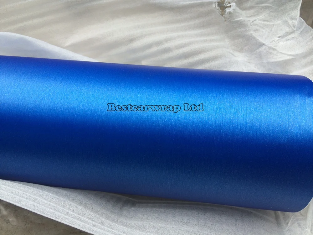 Синяя матовая алюминиевая виниловая обертка для автомобиля металлическая синяя