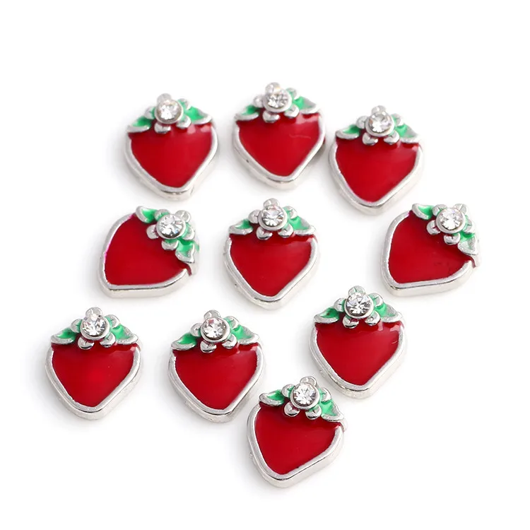 Подвески в виде клубники 20 шт./лот Плавающие для памятного кулона ожерелья