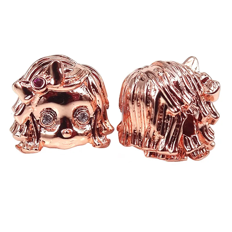 Модные серебристые черные золотые бусины с микро-закрепкой из белого циркона для