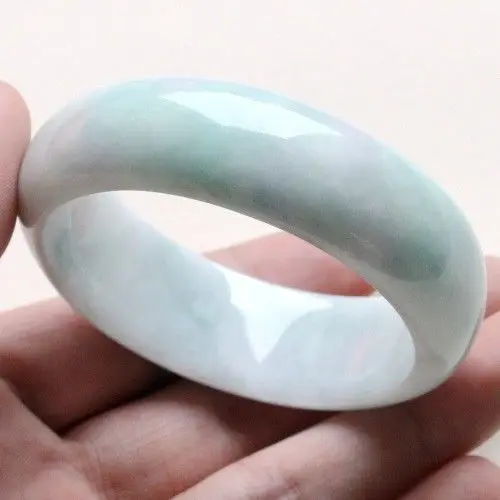 58 мм Сертифицированный класс А 100% натуральный зеленый жадеит браслет из