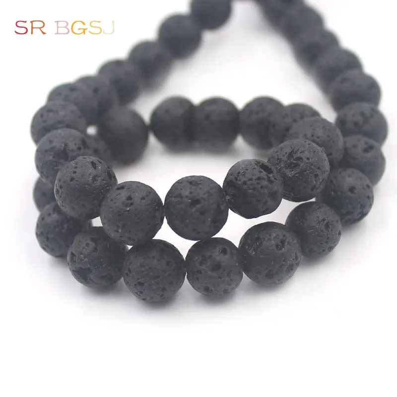 Free Shipping Lowest Price 4 12mm Jewelry DIY Findngs Loose Round Black Lava Natural Stone Spacer Beads 15inch|spacer beads|beads free shippingprices
