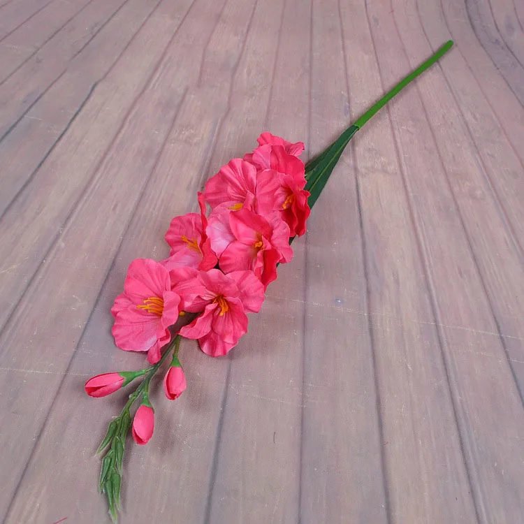 rose red Реалистичный 1 шт искусственный цветок гладиолуса стебель Свадебный букет/Posy украшение стола домашний декор 8 цветов - Цвет: rose red