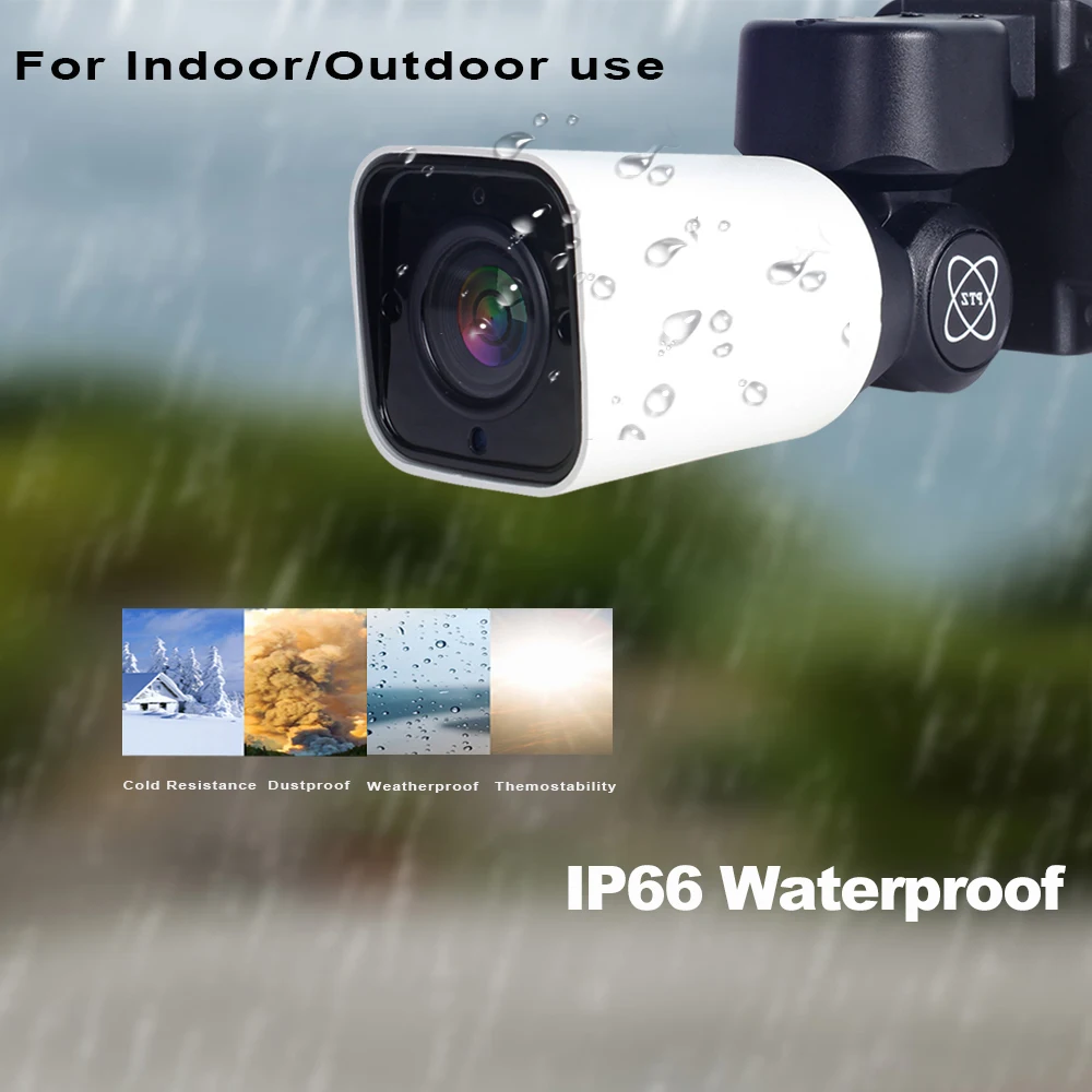POE 5MP Bullet PTZ Camera Outdoor IP66 Pan Tilt 4X ZOOM Waterproof IR 60M P2P MINI CCTV Security HD IP Humanoid Detection | Безопасность