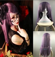 tokyo ghoul cosplay wig rize kamishiro long straight purple women japanese anime synthetic hair wig cap