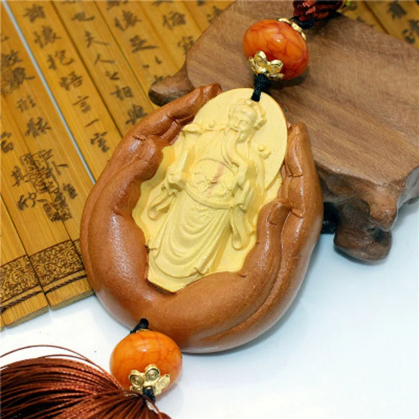 Автомобильная подвеска Будда Huang Yang деревянные Автомобильные украшения Guanyin