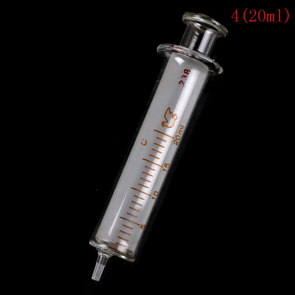 20ml Стеклянный шприц пробоотборник Дозирующий с чернилами химические препараты 2 мл 5 мл 10 мл 20 мл Высокое качество - Цвет: 20ml