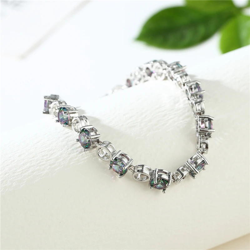 Женский браслет с подвеской CARSINEL цветной круглый фианитом Br0193 2017 | Украшения и