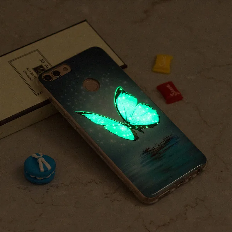Huawei P Smart чехол Световой Мягкие ТПУ Силиконовые Телефон задняя крышка Защитный