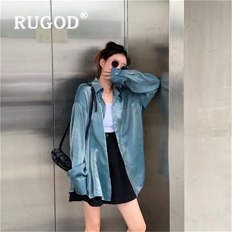 Женская винтажная блузка RUGOD Элегантная с отложным воротником и градиентом bluzki