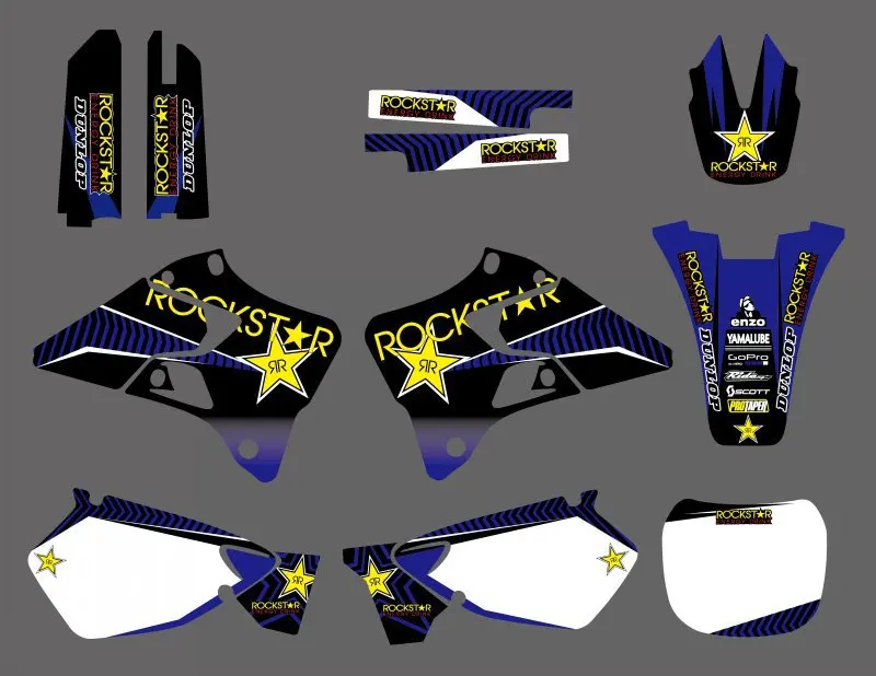 Графика фоны наклейки Наборы для Yamaha YZ125 YZ250 1996 1997 1998 1999 2000 2001 YZ 125 250