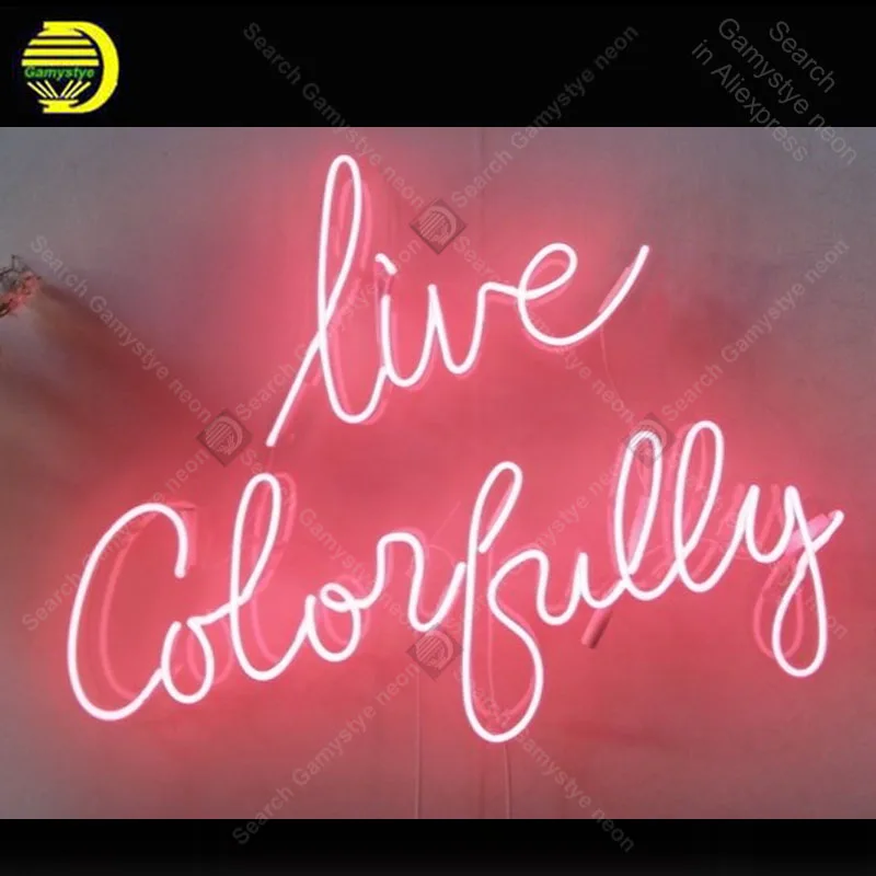 Live Colorfully неоновая вывеска для организаций и магазинов Стекло трубка ручной