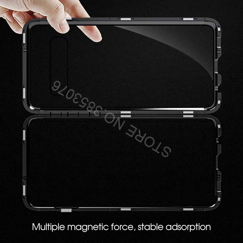 Магнитные адсорбционные Чехлы для samsung Galaxy S10 S9 Plus Note 9, металлический магнит второго поколения, двухсторонняя крышка из закаленного стекла