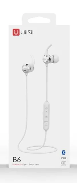 Белый Uiisii B6 беспроводные bluetooth наушники спортивные BT5.0 IPX4 водонепроницаемые наушники-вкладыши iOS и Android Игровые музыкальные наушники - Цвет: Белый