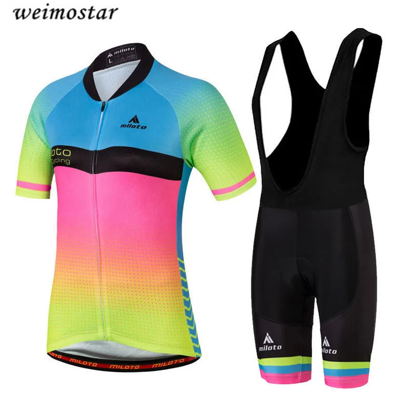 Комплект одежды для велоспорта женский желтый розовый | Спорт и развлечения