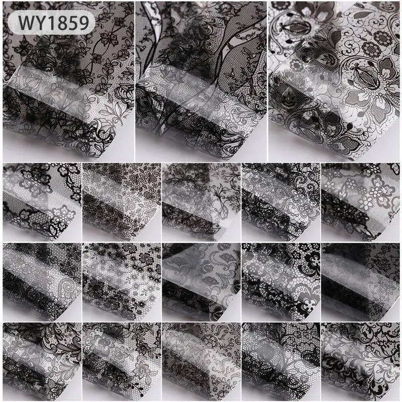 WY1859 Беззеркальные 18 шт 20*4 см Смешанные Цветочные наклейки из фольги для переноса Переводные картинки для украшения ногтей клейкие тату маникюр Дизайн ногтей - Цвет: WY1859