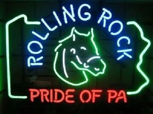 

Custom Rolling Rock Pride Of PA Glass Neon Light Sign Beer Bar